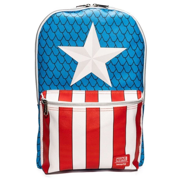 Loungefly New Arrivals Captain America - Cosplay 18” Faux Leather Backpack With Enamel Pin 1 Loungefly New Arrivals Captain America - Cosplay 18” Faux Leather Backpack With Enamel Pin