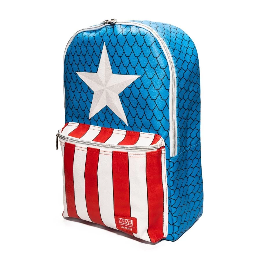 Loungefly New Arrivals Captain America - Cosplay 18” Faux Leather Backpack With Enamel Pin 2 Loungefly New Arrivals Captain America - Cosplay 18” Faux Leather Backpack With Enamel Pin