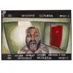 Hero Stash Artwork - Acyrlic Painting 7"x5" - 'Captain Boomarangs Cell'
