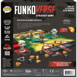 Jurassic Park - Ellie Sattler, Alan Grant, Ray Arnold & Velociraptor Pop! Funkoverse Strategy Board Game 4-Pack Games, Puzzles & Books