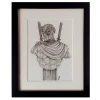 Hero Stash Artwork - Fine Art Pencil Sketch A4 With Frame - 'Hail Deadpool'