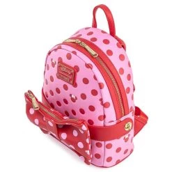Loungefly Minnie Mouse - Pink & Red Polka Dot Bow 10” Faux Leather Mini Backpack With Bum Bag New Arrivals