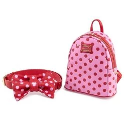 Loungefly Minnie Mouse - Pink & Red Polka Dot Bow 10” Faux Leather Mini Backpack With Bum Bag New Arrivals