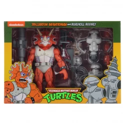 NECA Teenage Mutant Ninja Turtles (1987) - Triceraton Infantryman & Roadkill Rodney 7” Action Figure 2-Pack New Arrivals