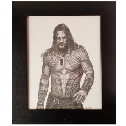 Hero Stash Artwork - Fine Art Pencil Sketch A4 With Frame - 'The Atlantian'