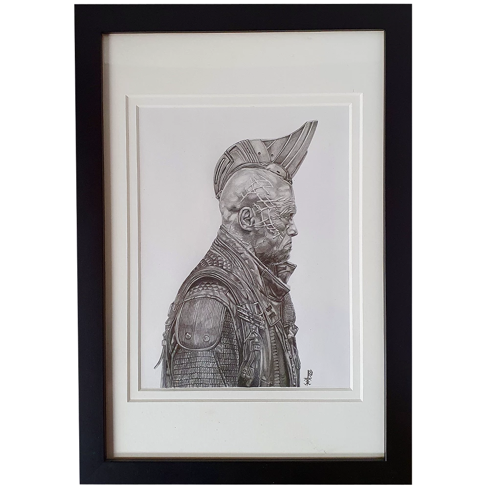 Hero Stash Artwork - Fine Art Pencil Sketch A4 With Frame - 'Yondu' 1 Hero Stash Artwork - Fine Art Pencil Sketch A4 With Frame - 'Yondu'